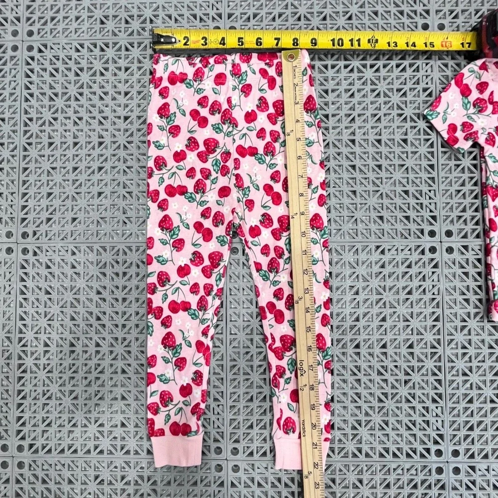 Pink Strawberry Cherry Print Pajamas Girls 3T Snug Fit 2pc Set Springtime‎ Cute